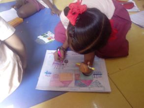 Students coloring away their traumatic memories...