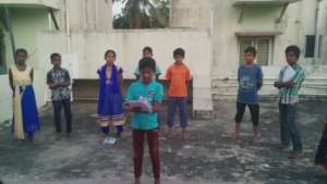 Student practising slam poetry during rehearsals