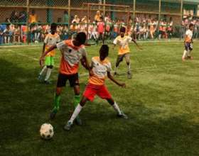 Students participating in Just For Kicks.
