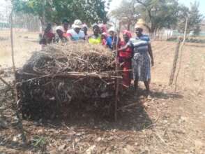 The women's group's compost pile - Kanyaga Primary