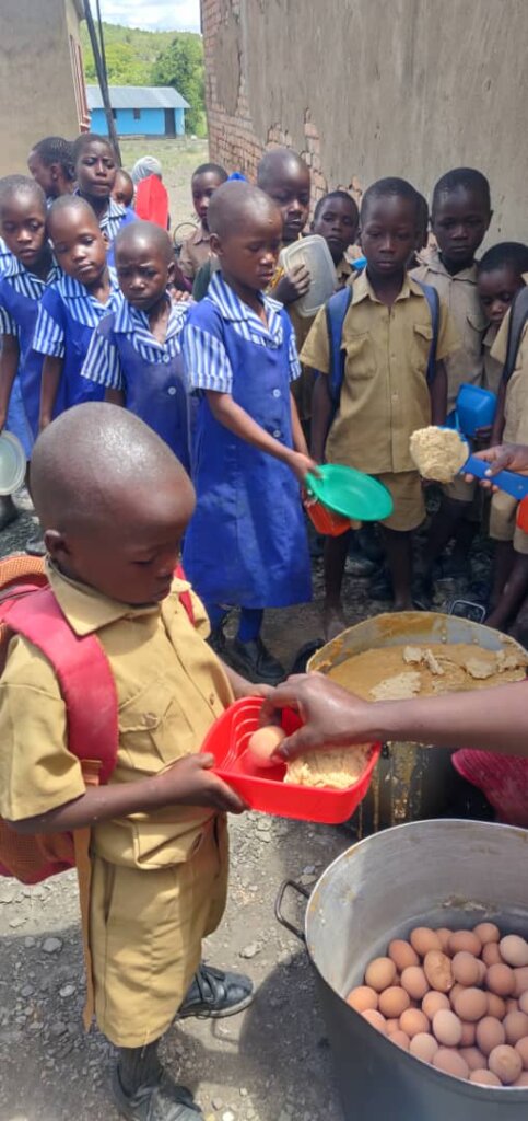 The project provides...sadza, beans and eggs