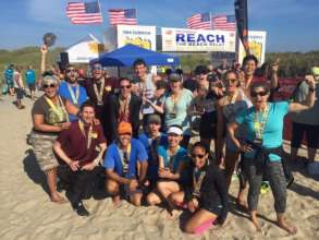 Team 8 celebrating their finish