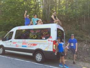 Team 3, cheering on their runner