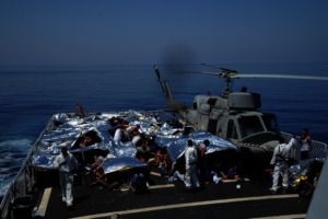 Migrants rescued on board Cigala Fugosi