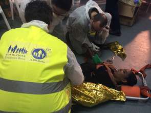 First aid on board of  flagship San Giorgio