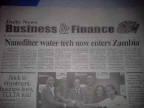 Daily New Report - on Nanofilter entering Zambia