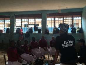 Anne M - leading a discussion with girls