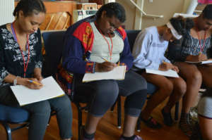 Young women writers in action