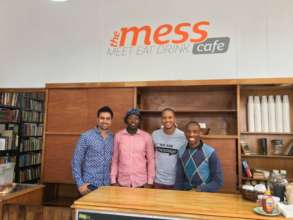 Simphiwe (pink shirt) with Mr South Africa (left)