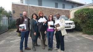 MT (far right) on a business training course.