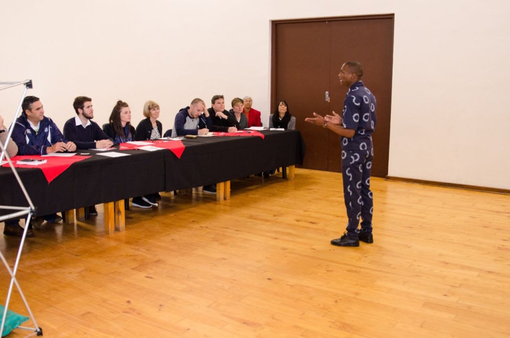 Pitching business plan to one of our guest panels.