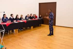 Pitching business plan to one of our guest panels.