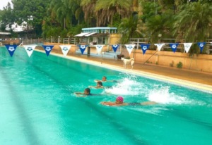 On the weekends the kids love swimming to cool off