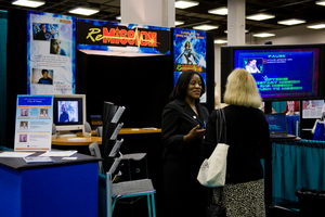 Robin Avant speaking to conference attendees