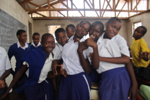 Girls in classroom after school.