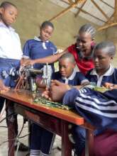Girls sewing at Mwaniko.