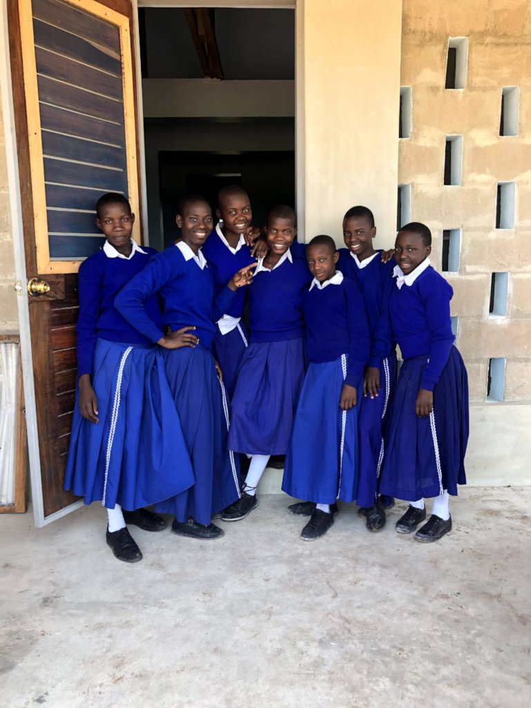 Girls touring the new dormitory!