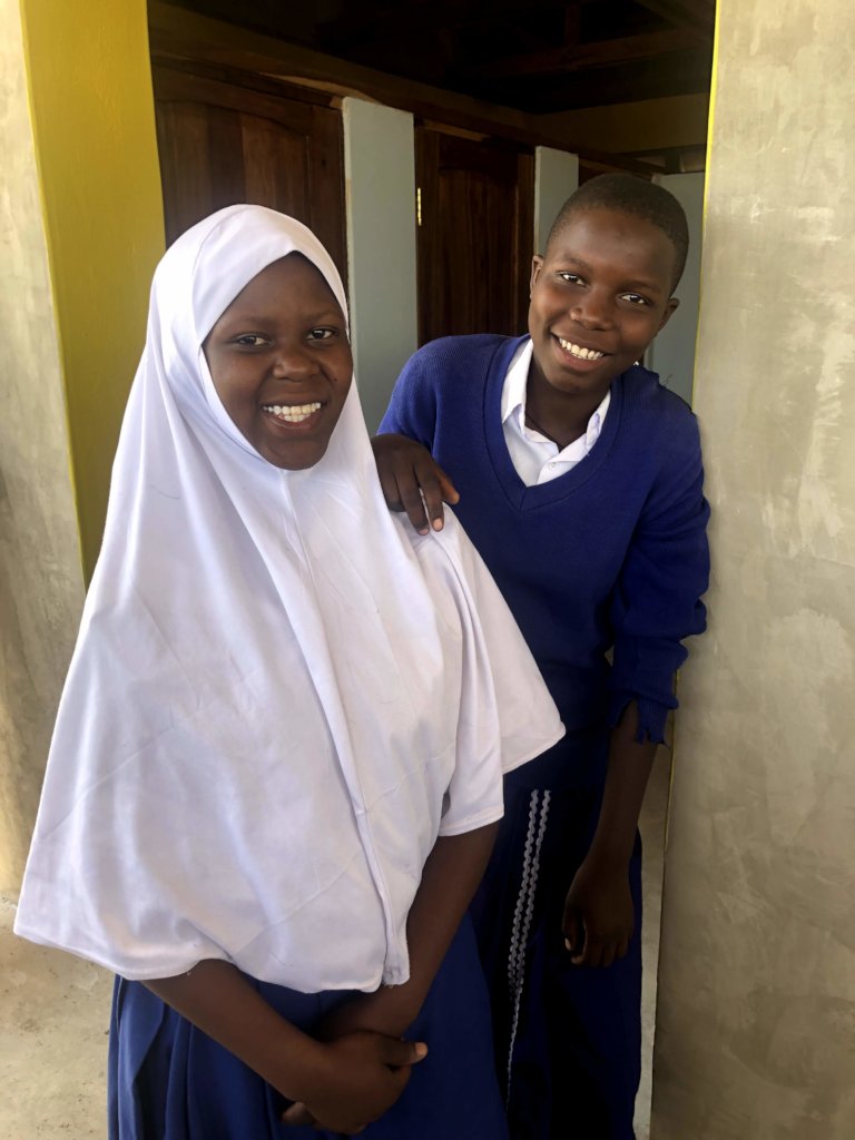 Girls touring the Hygiene Building.