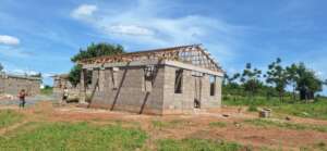 Dorm mother's house with roof trusses!