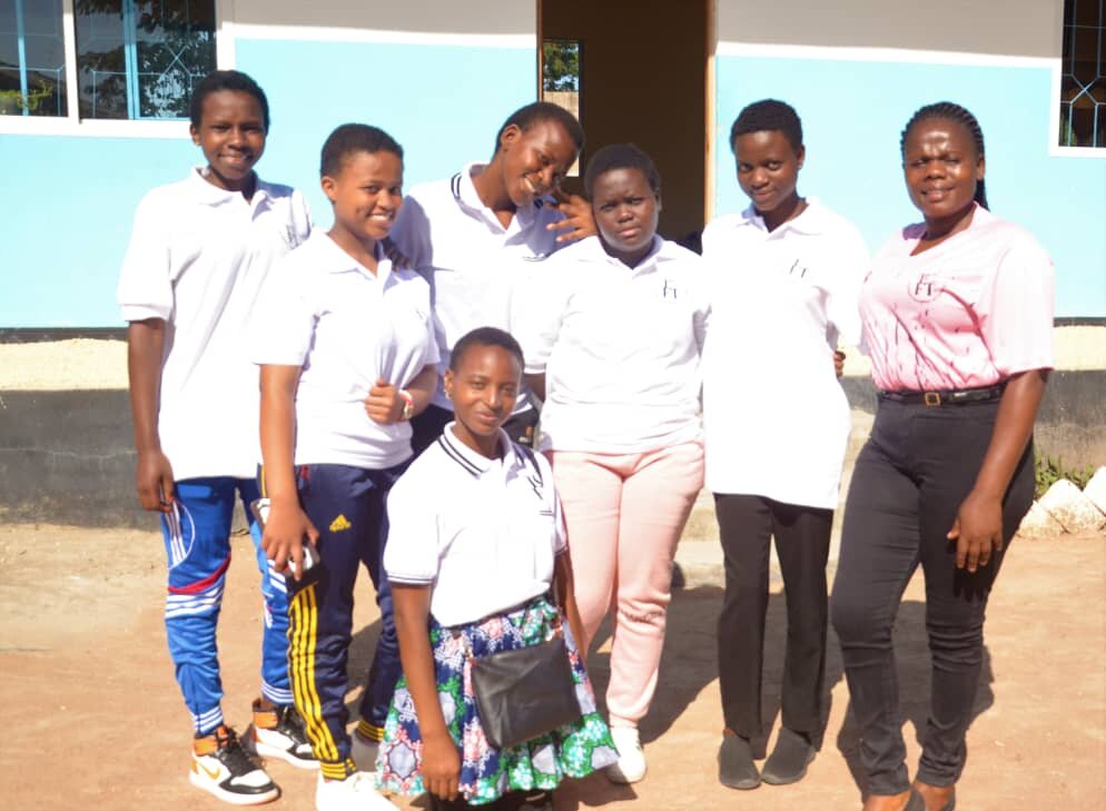 TGFT Administrator Grace and TGFT Girls at Milembe