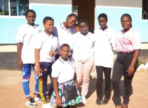 TGFT Administrator Grace and TGFT Girls at Milembe