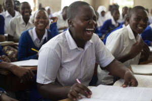 The girls enjoying class.