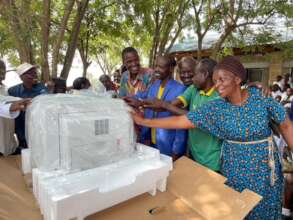 Ntulya teachers with new printer