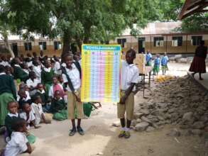 Shilanona students with new teaching materials