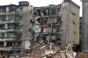 A building destroyed by earthquake, Baiwang townsh