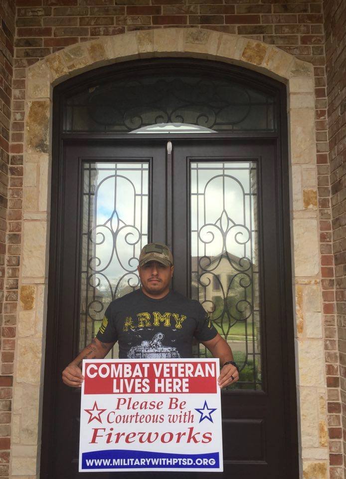 SGT who received veteran firework sign