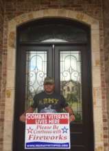 SGT who received veteran firework sign