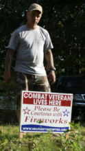 Jeremy with his sign.