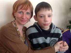 A boy with his adopter