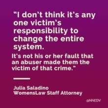 It's not the victim's responsibility...