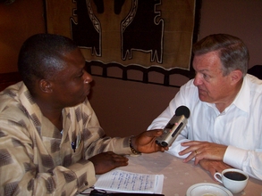 Peace Corps Director Ronald Tschetter being interviewed by Star