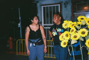 Diana M. and Tavia C. working on set for "Chimera"