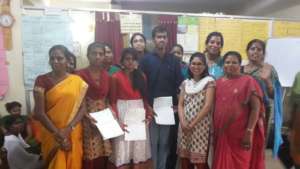 Children in Bangalore receiving scholarships