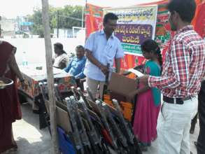 Study chairs and exam pads distributed to children