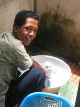 Sowat washing dishes at boy's dorm
