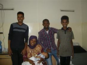 Adere's family in the hospital