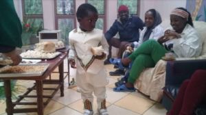 Celebrating at Yunusa's farewell party