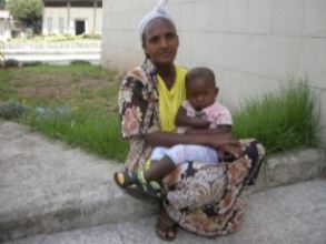 Jawar and his mom in the hospital compound