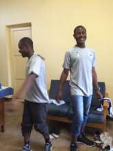 Evode (right) and Felix (left) in their new dorm