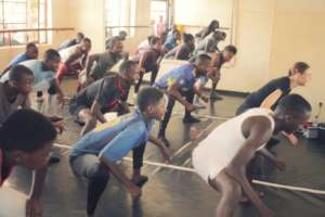 Passy (in the black tshirt)during teacher training