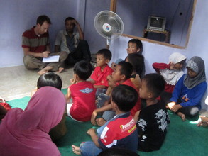 Speaking with some of the community's children