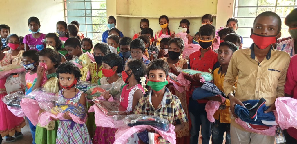 Children are happy with new dresses