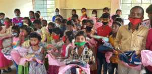 Children are happy with new dresses