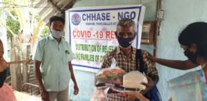 Food groceries, clothes and sanitarizers to blind