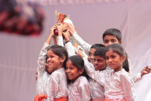 My kids win in a competition