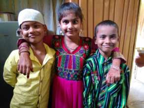 Sameer on the left with his siblings
